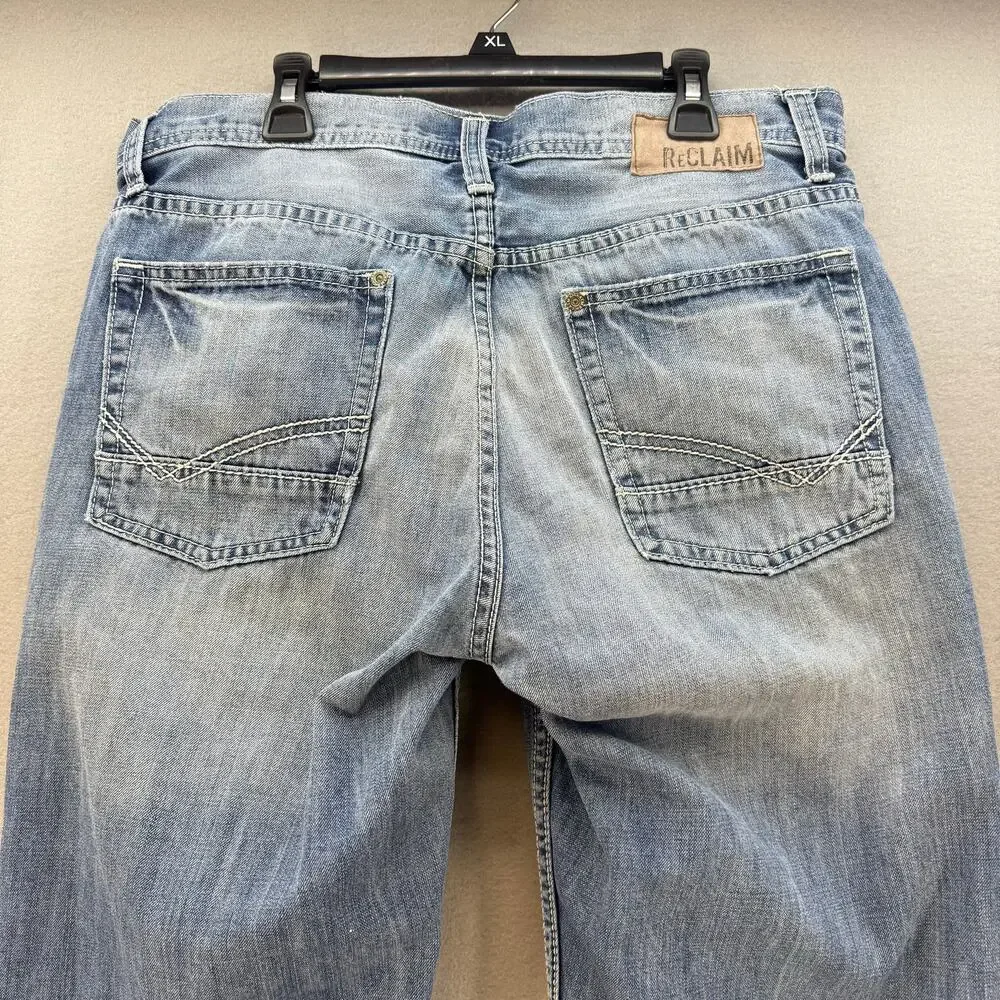ReClaim Jeans By Buckle Men's 34x34 Blue Relaxed Straight Fit Preppy Normcore